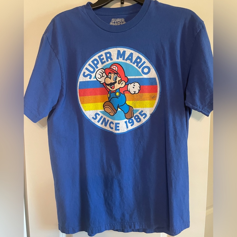Super Mario Men's blue t-shirt size Large